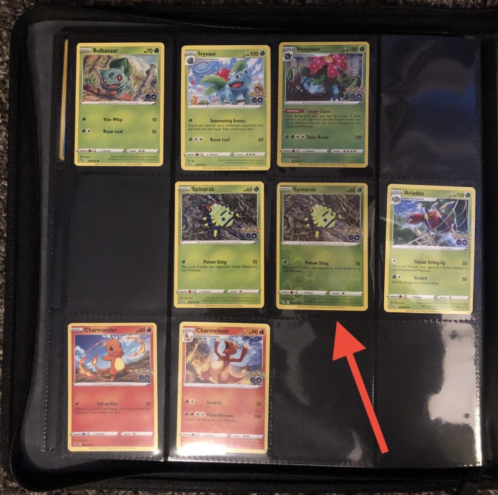 pokemon cards organized